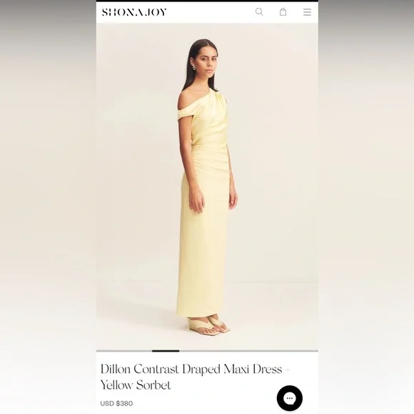Shona Joy Dillon Contrast Draped Maxi Dress - Yellow Sorbet - Picture 2 of 4